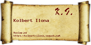 Kolbert Ilona névjegykártya